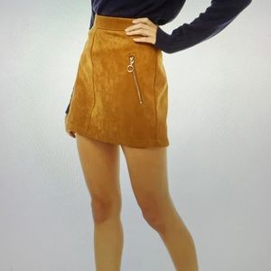 Brown suede skirt